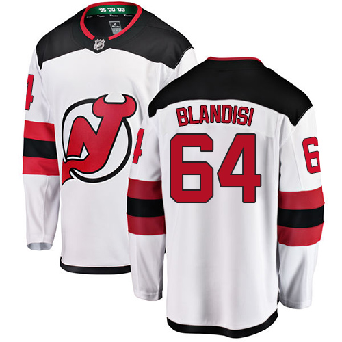 Kinder New Jersey Devils Eishockey Trikot Joseph Blandisi #64 Breakaway Weiß Fanatics Branded Auswärts